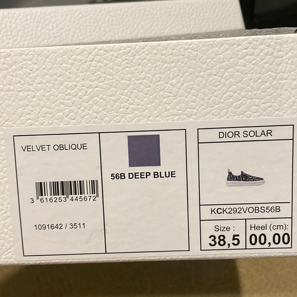 Velvet Deep Blue Dior Solar sneakers - Picture 1 of 8
